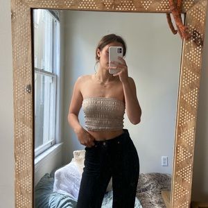 Urban Outfitters Metallic Ruched Tube Tup